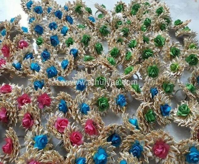 Colourful Gota Rings