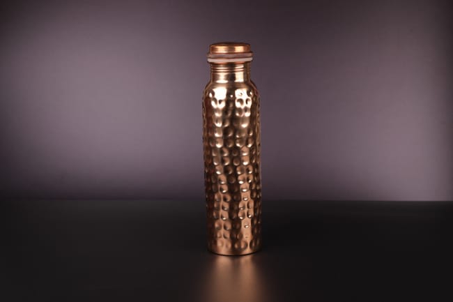 Hammered copper water bottle