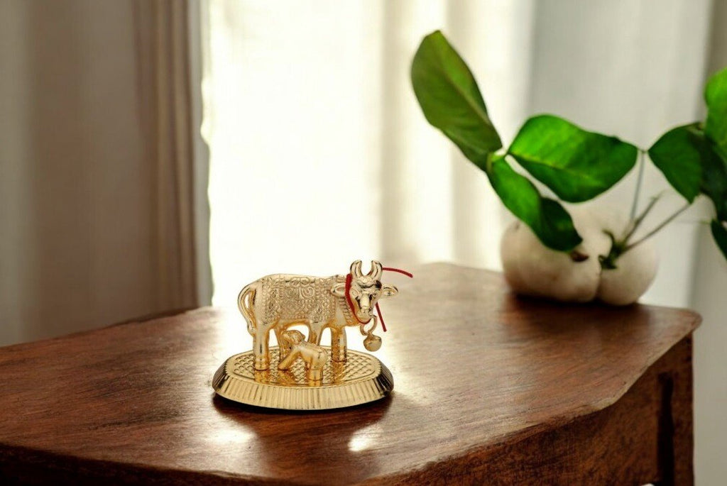 Cow and Calf - Gold Finish