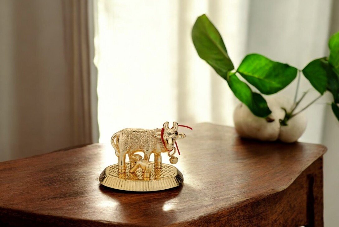 Cow and Calf - Gold Finish