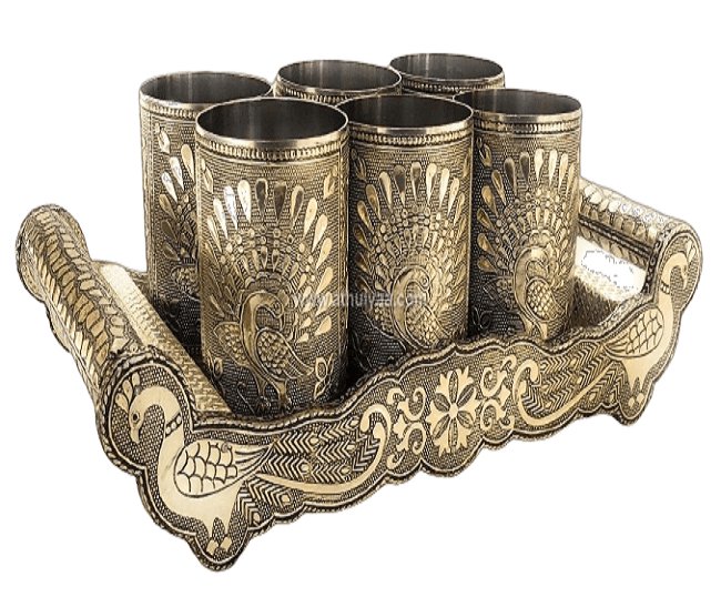 Decorative Tray-6 Glass Set