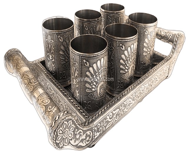 Decorative Tray-6 Glass Set