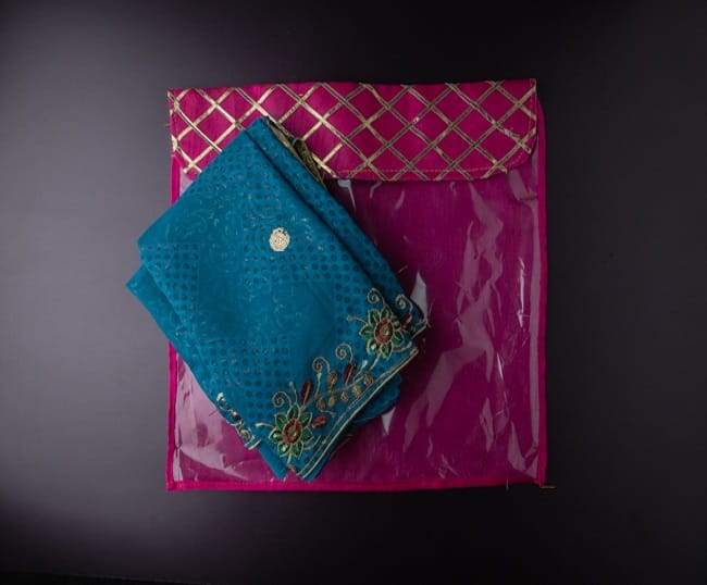 Designer saree cover with gota print
