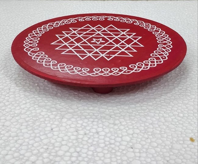 Divine Chowki manai with Kolam print