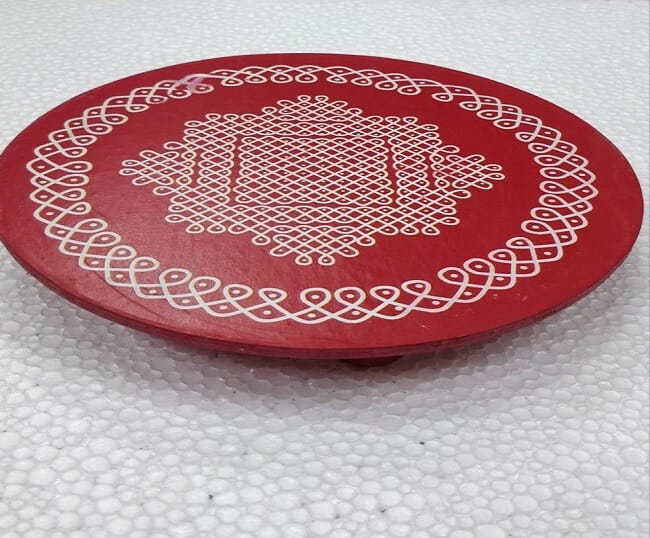Divine Chowki manai with Kolam print