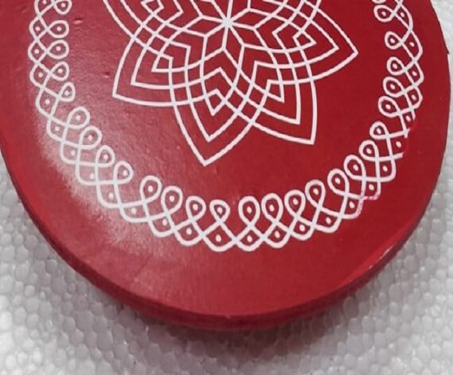 Divine Chowki manai with Kolam print