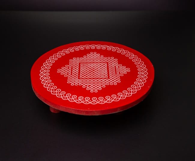 Divine Chowki manai with Kolam print