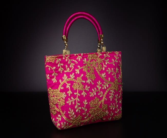 Floral embroidered bag