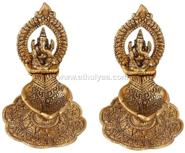 Ganesh on Leaf Diya