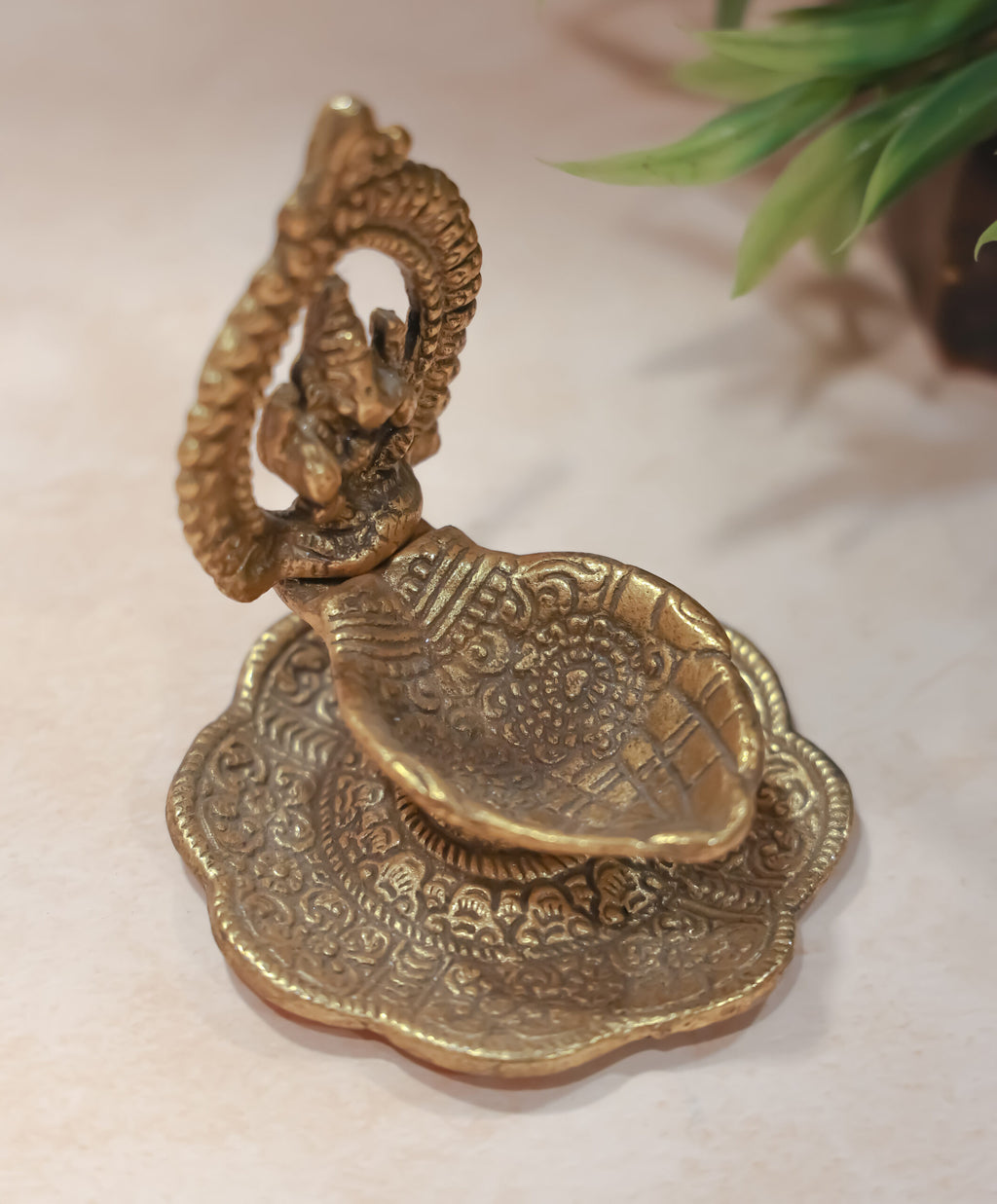 Ganesh on Leaf Diya