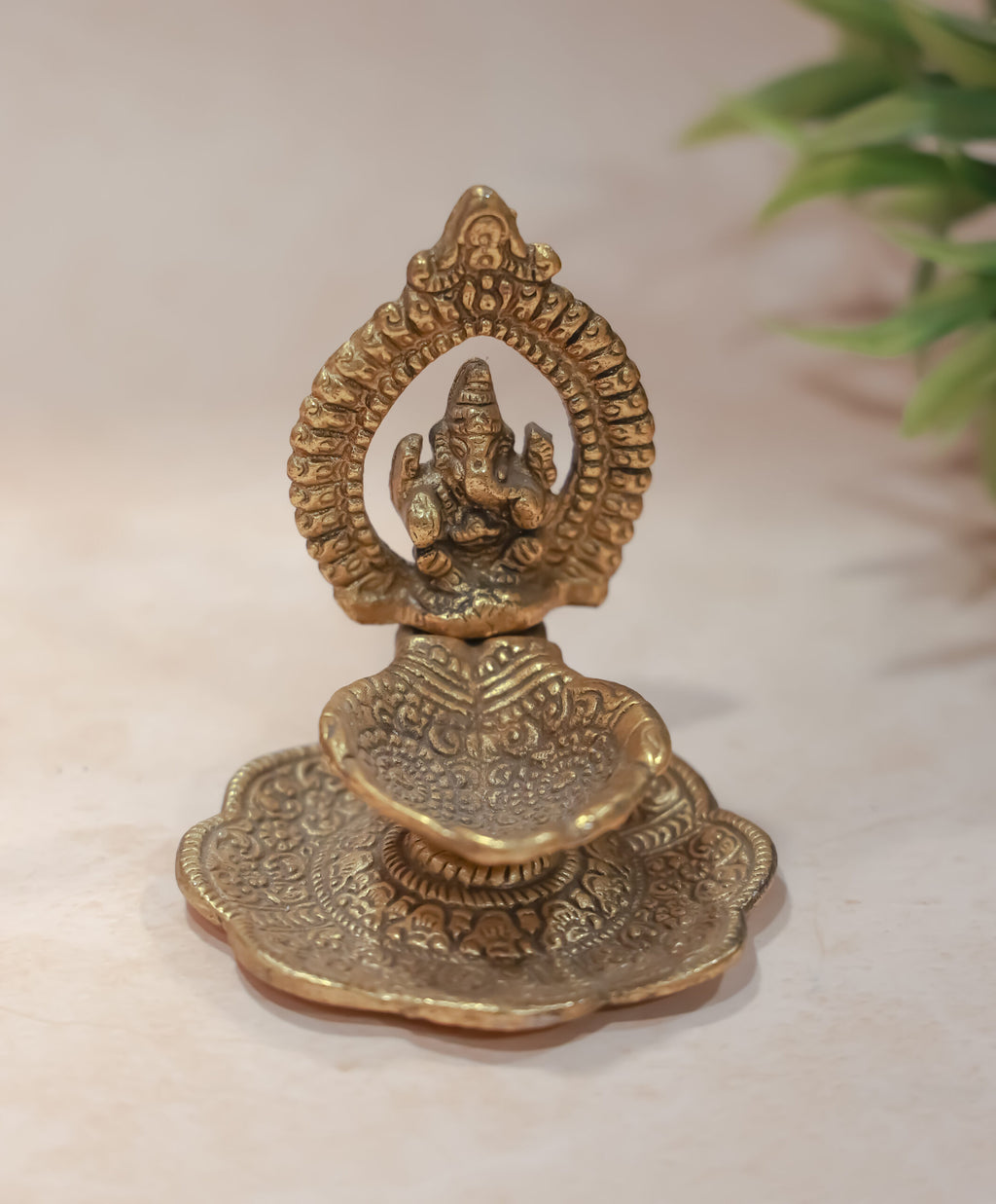 Ganesh on Leaf Diya