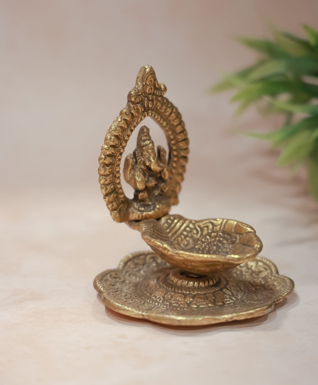 Ganesh on Leaf Diya