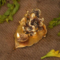 Metal Ganesha on Leaf