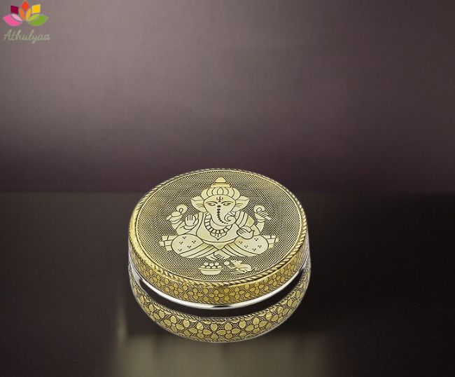 oxidised ganesha steel box