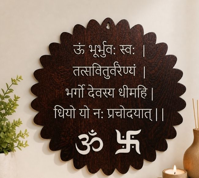 Gayathri Mantra Wooden wall Hanging