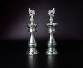 German Silver Double Peacock Kuthu Vilakku pair- Aadi special