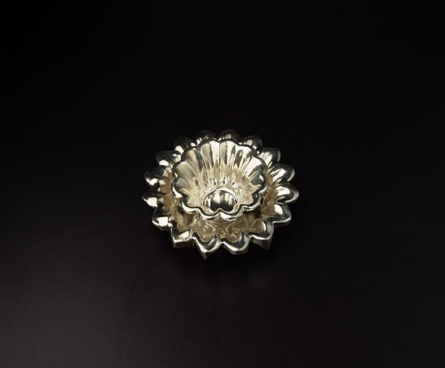 German Silver Kamal Kumkum Bowl