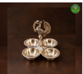 German Silver -Peacock Four-Bowl Vilakku