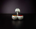 German Silver Peacock haldi kumkum holder