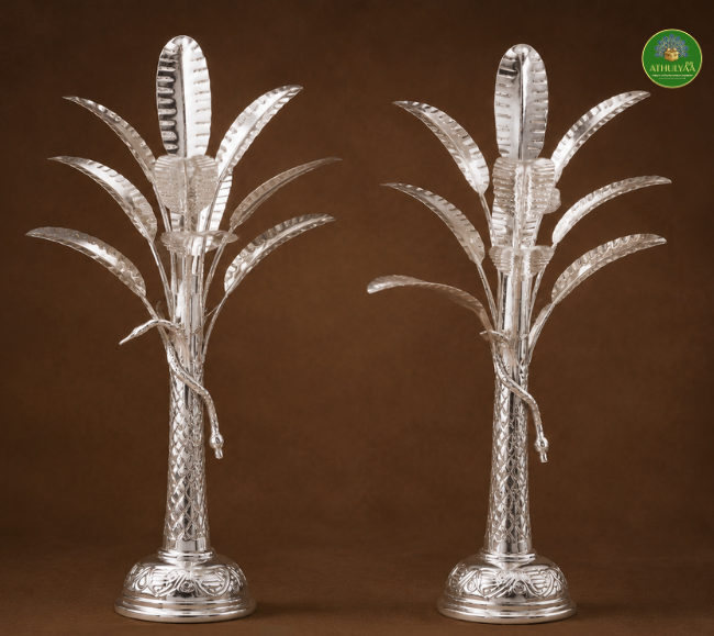 German Silver Banana tree Pair