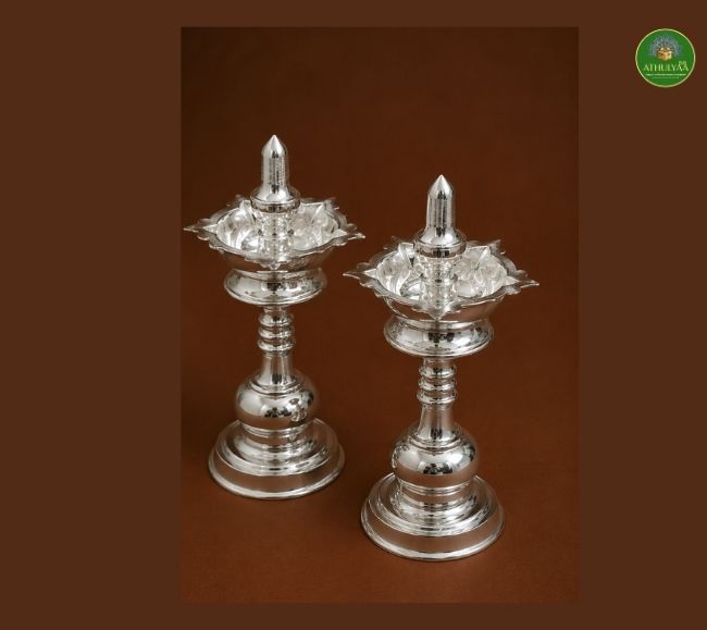 German Silver Lamp Pair