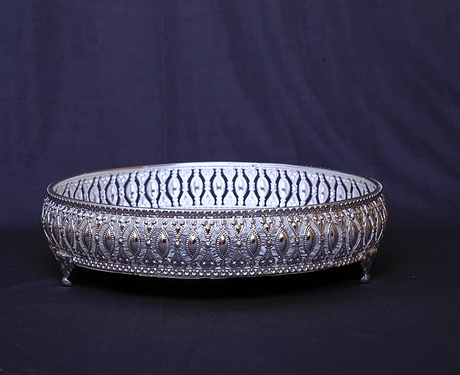 German Silver Pooja Tray - 12 Inch