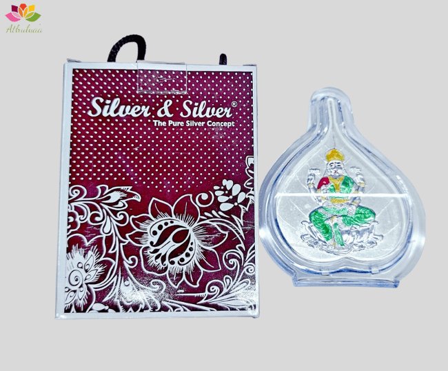 Silver Finish God In Peepal leaf frame