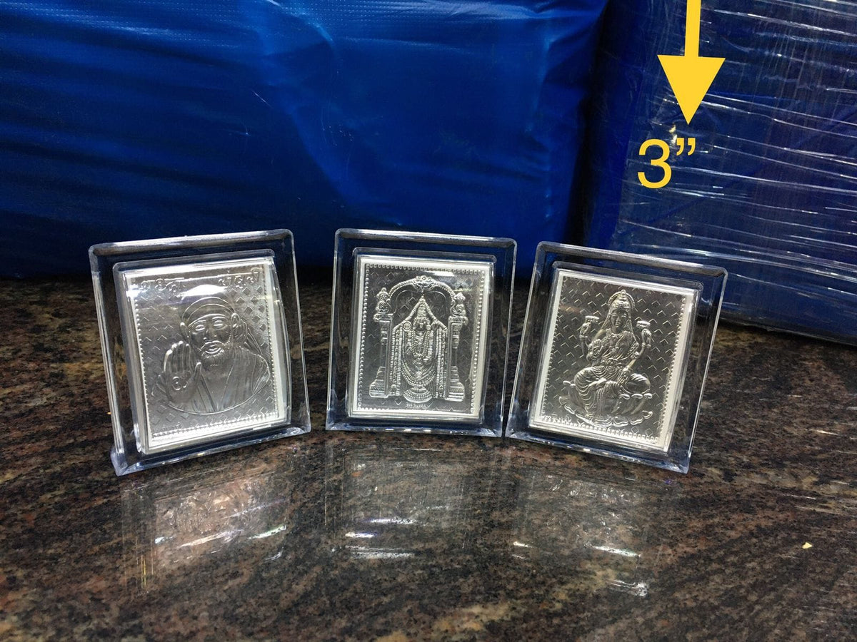 Silver Finish God in Acrylic frame
