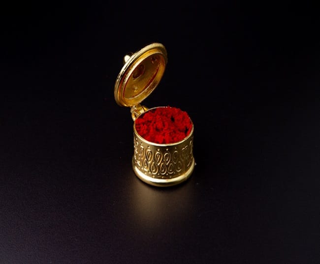 Gold finish kumkum box