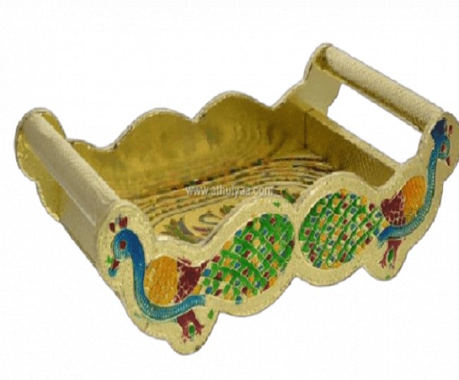 Golden Mayur 6-Glass Tray Set
