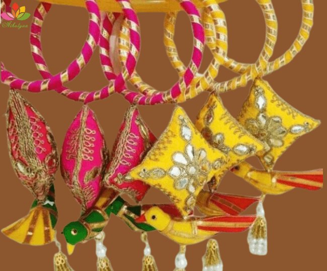 Gota Parrot Bangles Pair