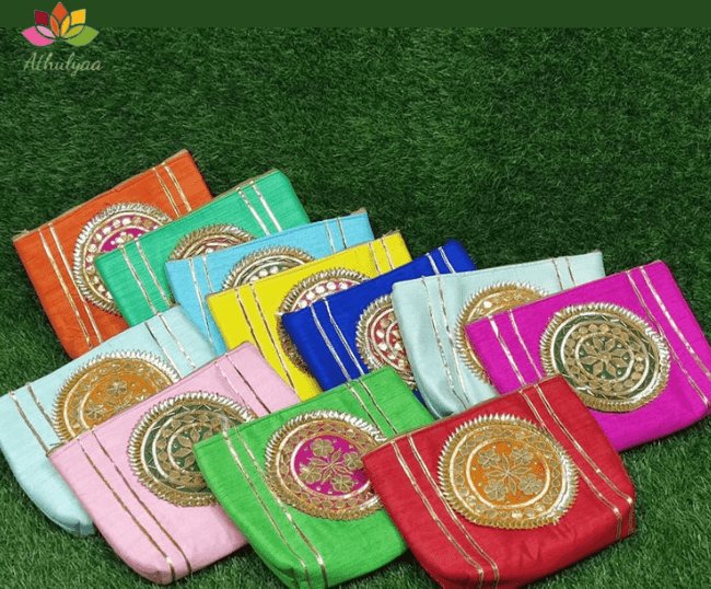 Printed Gota Patch Purse