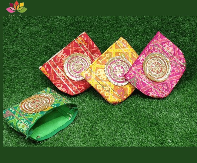 Printed Gota Patch Purse