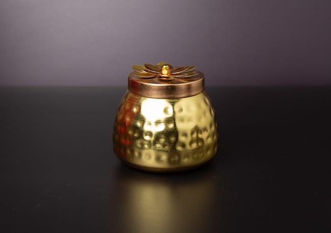 Hammered copper matki with lid
