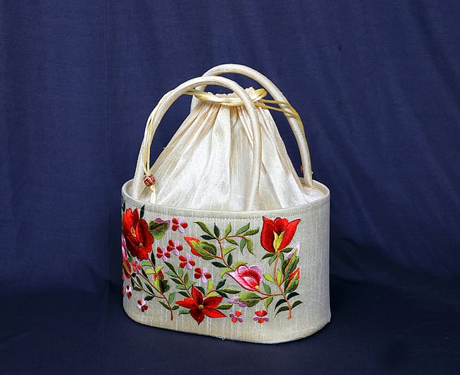 Hand embroidered Basket potli