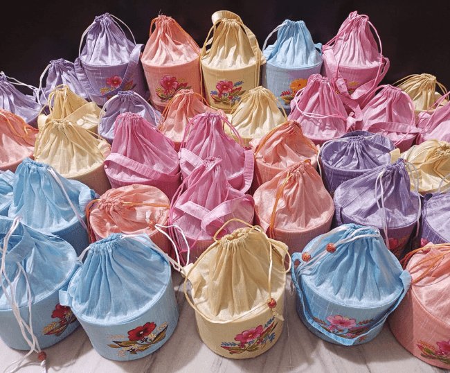 Hand embroidered Basket potli