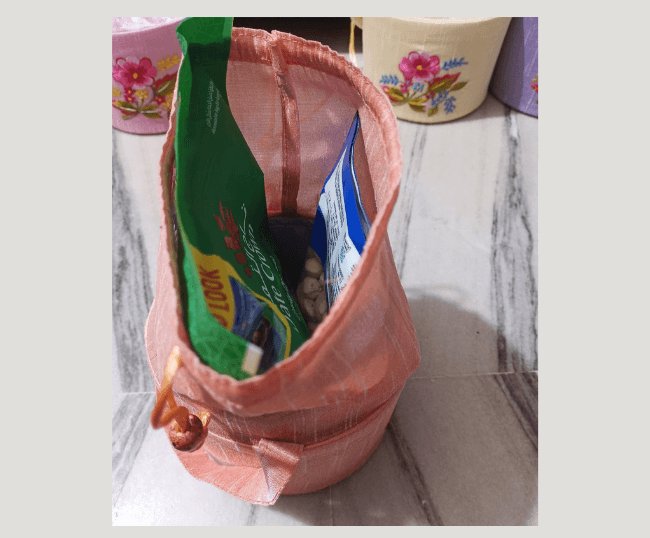 Hand embroidered Basket potli
