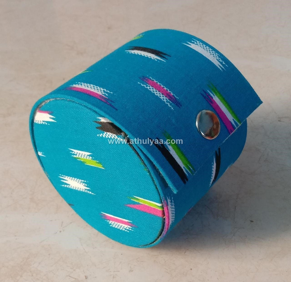 Mini Bangle box with Ikkat print