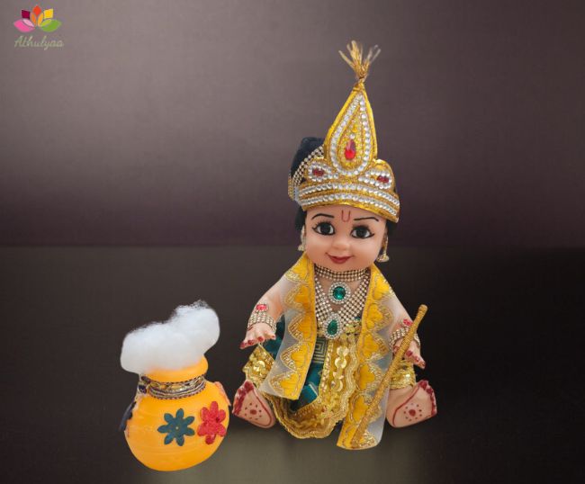 Baby Krishna with pot