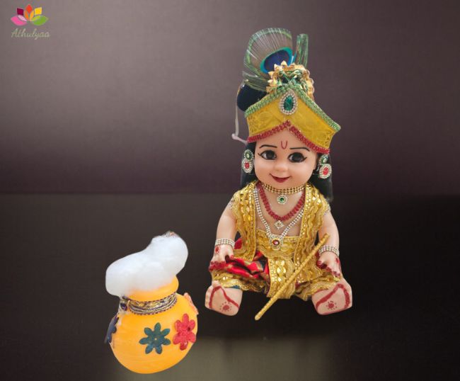 Baby Krishna with pot
