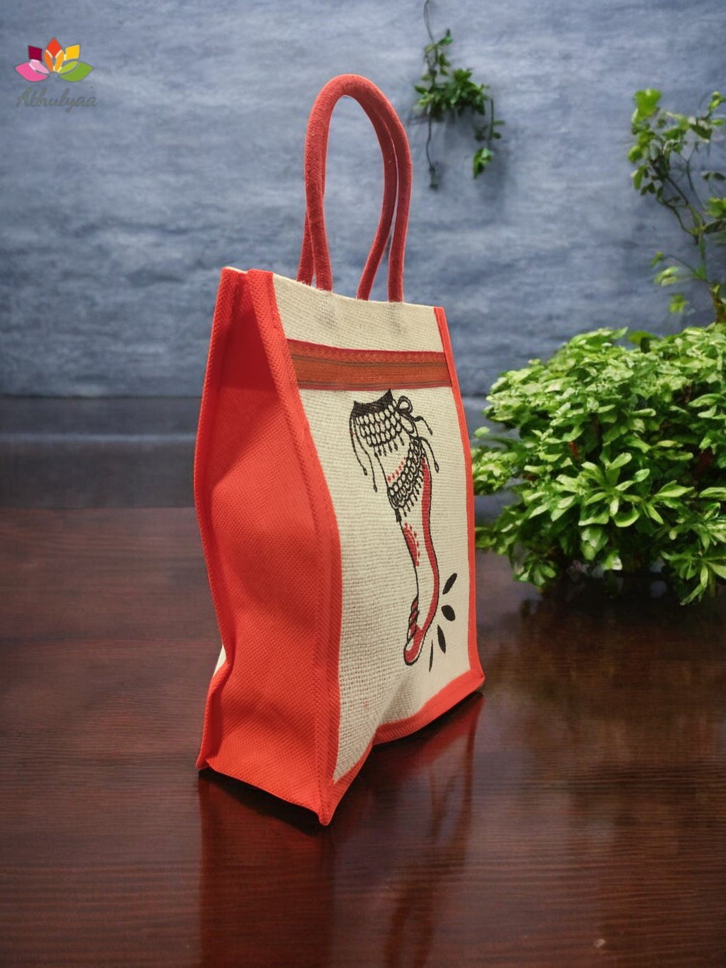 Jute Bag With Ghungroo/Salangai print
