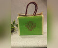 Jute lunch bag with kolam