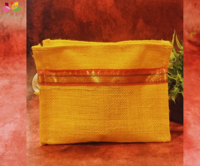 Jute toiletry purse