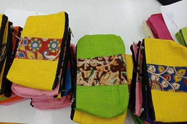 Jute Purse with Kalamkari Work