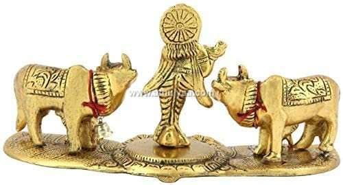 Krishna and Cows statue