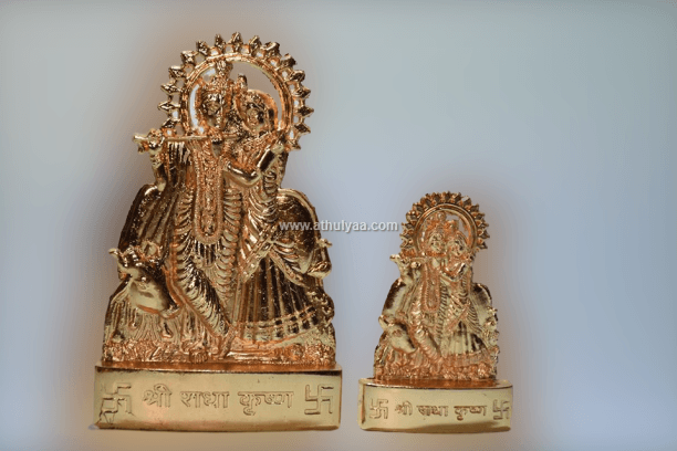 Radha Krishna Idol Gold