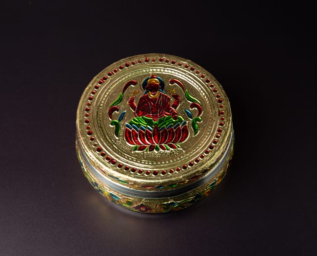 Meenakari Lakshmi Steel Box - 5 inches