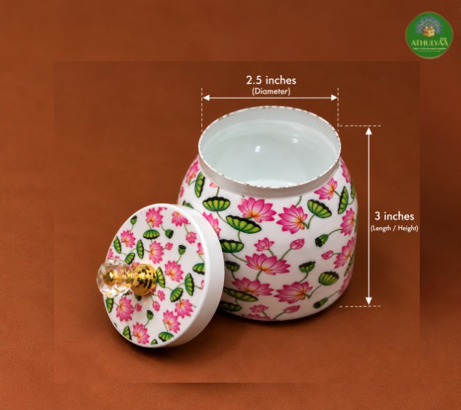 Lotus Print Pichwai Jar