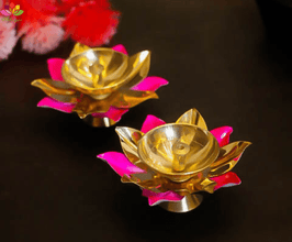Lotus Flower Diya with box