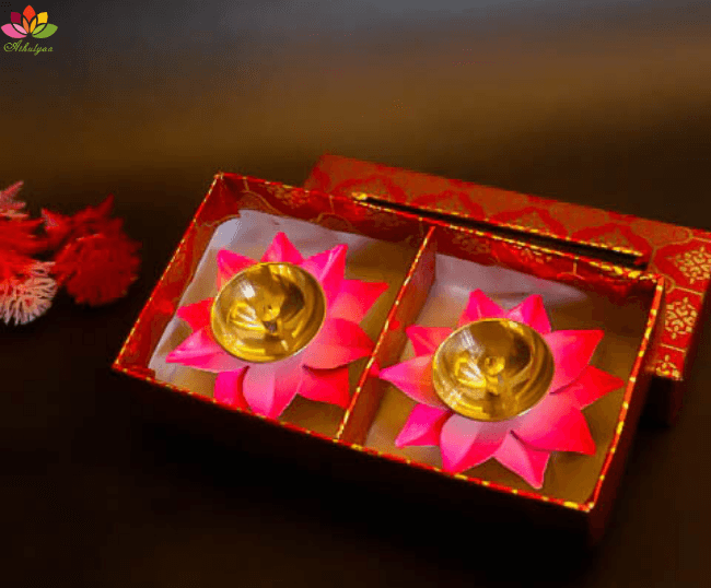 Lotus Flower Diya with box